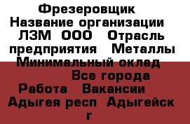 Фрезеровщик › Название организации ­ ЛЗМ, ООО › Отрасль предприятия ­ Металлы › Минимальный оклад ­ 35 000 - Все города Работа » Вакансии   . Адыгея респ.,Адыгейск г.